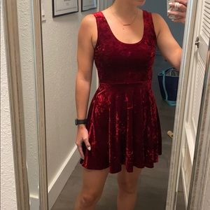 Red velvet dress